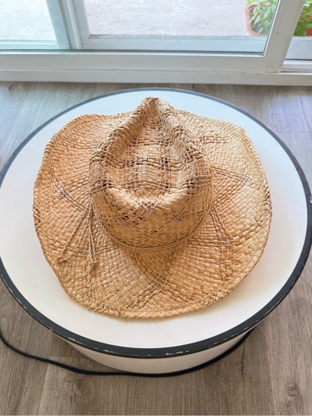 lack of color sundance tan straw raffia cowboy fedora crown summer hat medium - Picture 4 of 7